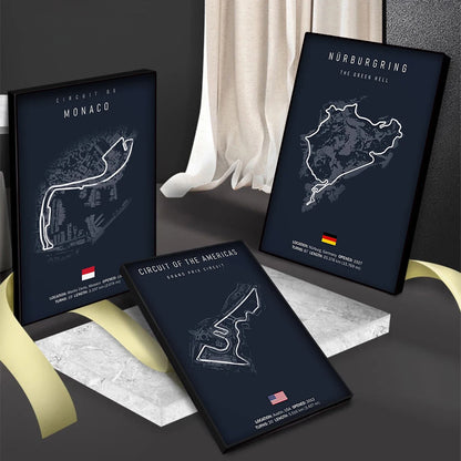 Laguna Seca Race Track Map | Wall Art | Motorsport Poster | Home Decor | High-Quality Print | Gift for Race Enthusiasts | Modern Artwork | Living Room Decor