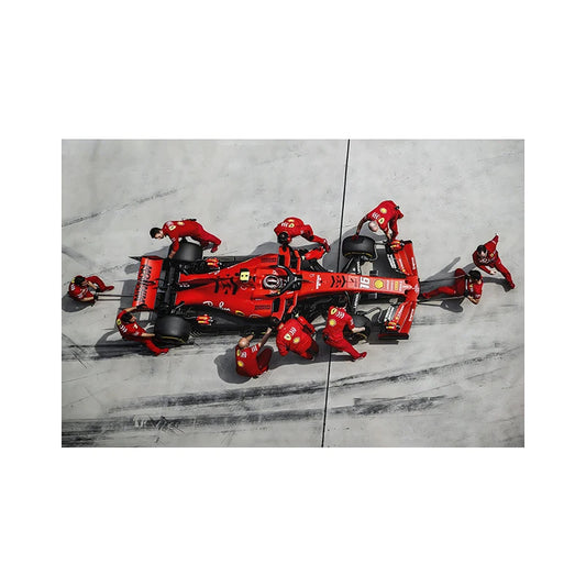 Formula Grand Prix Race Car Pit Stop Poster And Print Charles Leclerc Racing Watercolor Canvas Painting Wall Art Room Home Decor