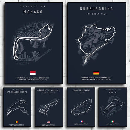 Laguna Seca Race Track Map | Wall Art | Motorsport Poster | Home Decor | High-Quality Print | Gift for Race Enthusiasts | Modern Artwork | Living Room Decor