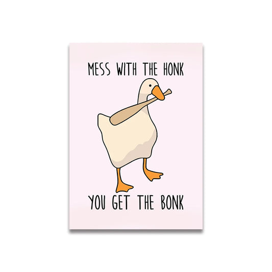 You get the Bonk | Vintage Cartoon Art Poster | Pink Print Canvas | Wall Décor for Living Room & Bedroom | Home Decor