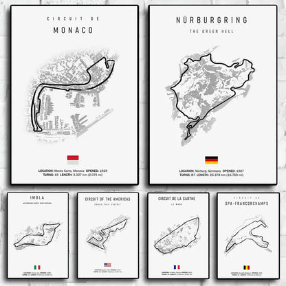 Laguna Seca Race Track Map | Wall Art | Motorsport Poster | Home Decor | High-Quality Print | Gift for Race Enthusiasts | Modern Artwork | Living Room Decor