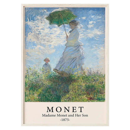 Claude Monet Poster | Masterpiece Series | Madame Monet and Her Son 1875 | Impressionist Art Reproduction | Wall Decor