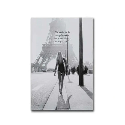 Coco Chanel Silhouette | Parisian Skyline | Inspiring Quote