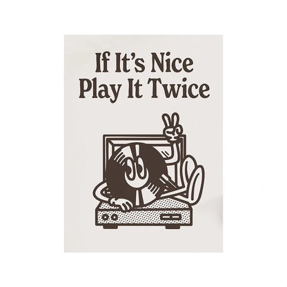 More Espresso Less Depresso Poster | Retro Cartoon Character Art | Record Player Theme | Canvas Wall Decor