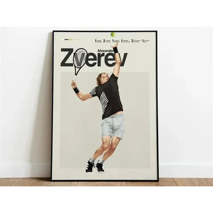 Alexander Zverev Tennis Poster | Aesthetic Modern Art | Legends of Tennis Decor