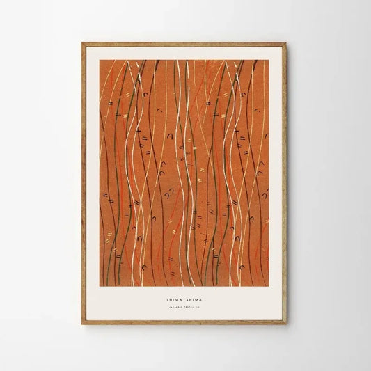 Shima Shima Poster | Japanese Textile Art | Ukiyo-e Style | Traditional Japanese Painting Decor