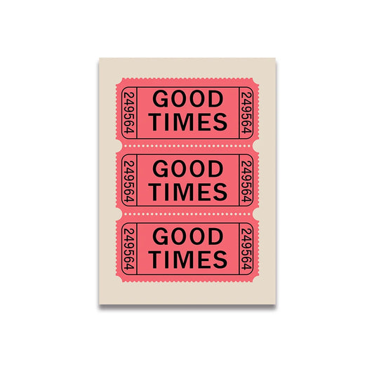 Good Times | Vintage Pink Cartoon Wall Art Poster | Canvas Print | Home Decor for Living Room & Bedroom | Simplicity Vintage Style