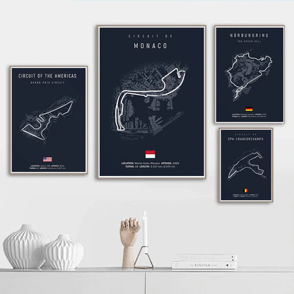 Laguna Seca Race Track Map | Wall Art | Motorsport Poster | Home Decor | High-Quality Print | Gift for Race Enthusiasts | Modern Artwork | Living Room Decor