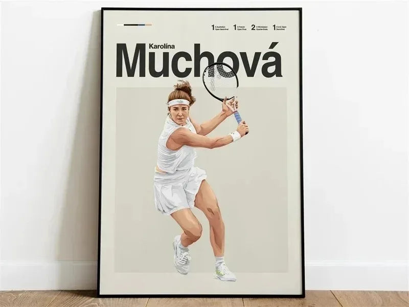 Karolina Muchova Poster | Legends of Tennis | Modern Aesthetic Tennis Art for Home Decor