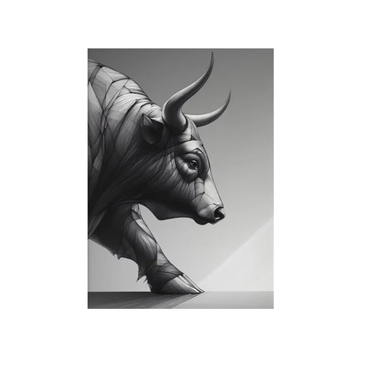 Stock Market Bull Bear Market Abstract Animal Art Poster and Prints Modern Art Canvas Painting For Office Living Room Home Decor