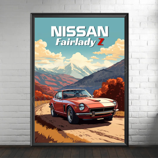 Retro Poster Canvas Painting Japanese Car 1990s Classic Car Nissan Skyline GT-R R34 Wall Art Pictures Home Interior Decor