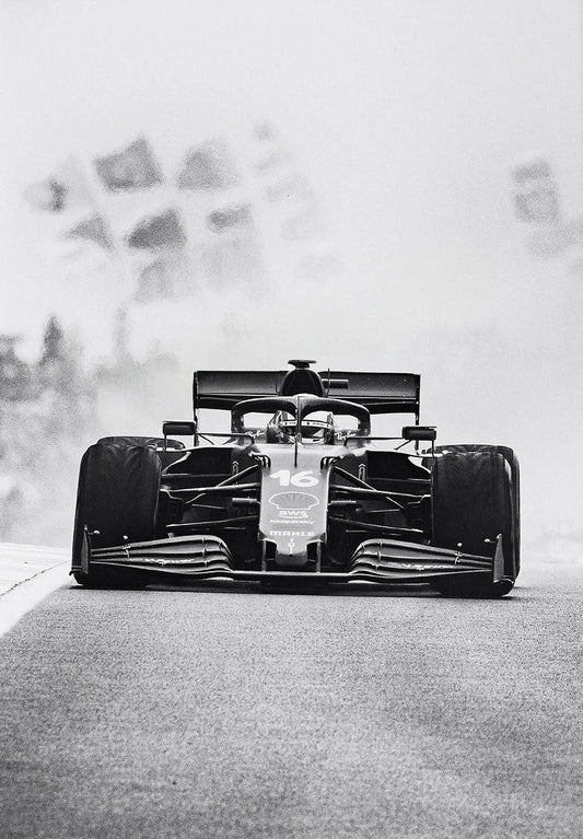 Poster | Black and White Vintage F1 Monaco Racing Sports Car | Wall Art Canvas Painting | Home Decor