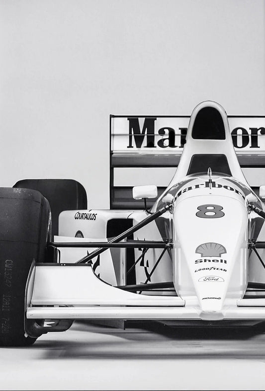 Vintage F1 Monaco Racing | Black & White Sports Car Art | Retro Photo Poster | Canvas Wall Decor