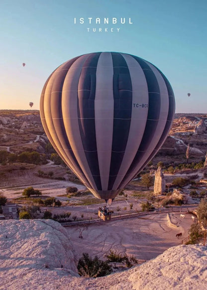 Hot Air Balloon, Cappadocia | Istanbul | Constantinople | Turkey | Serene Balloon Adventures | Collectible Turkey Travel Posters