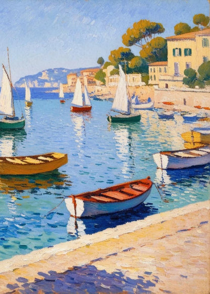 Calming Coastline Poster | Serene Ocean View | Coastal Wall Art Print | Beach Themed Decor | Tranquil Seaside Landscape | Photography Poster | Blue and White Coastal Decor | Bedroom Living Room Art