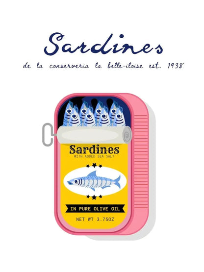 Sardines de la Conserverie | Vintage Culinary Art | Retro Decor