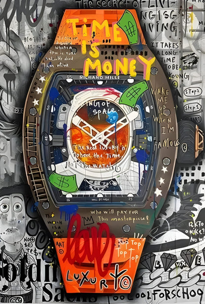 Graffiti Timepiece | Richard Mille Inspired | Modern Urban Decor