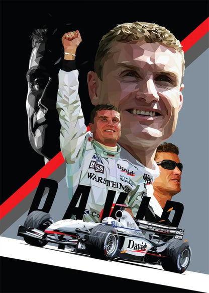 David Coulthard F1 Legend | Racing Helmet Poster | Formula 1 Sports Art Decor