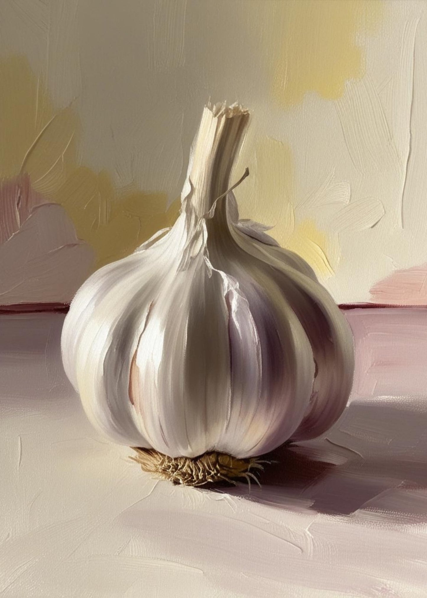 Garlic Enthusiasts Wall Decor | Realistic Vegetables Print | Culinary Art for Kitchen | Fresh Produce Illustration Poster