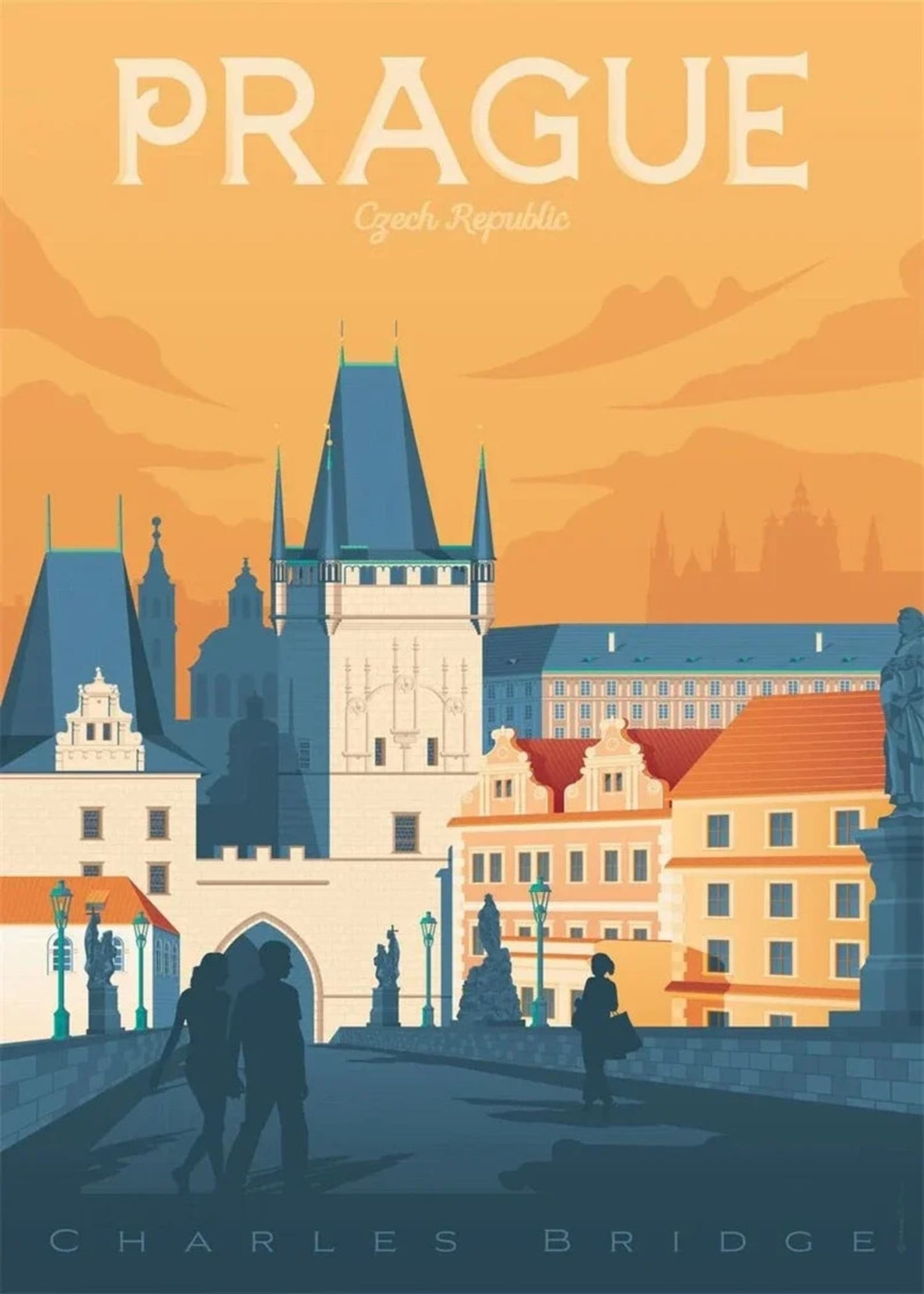 Prague Cityscape | Iconic Destinations | Czech Republic Scenic | Travel Art | Wall Decor Poster