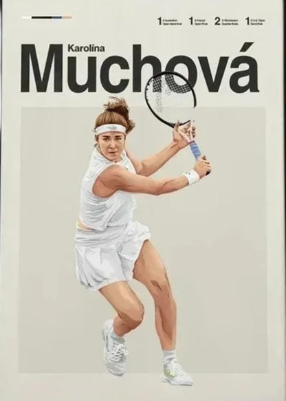 Karolina Muchova Poster | Legends of Tennis | Modern Aesthetic Tennis Art for Home Decor
