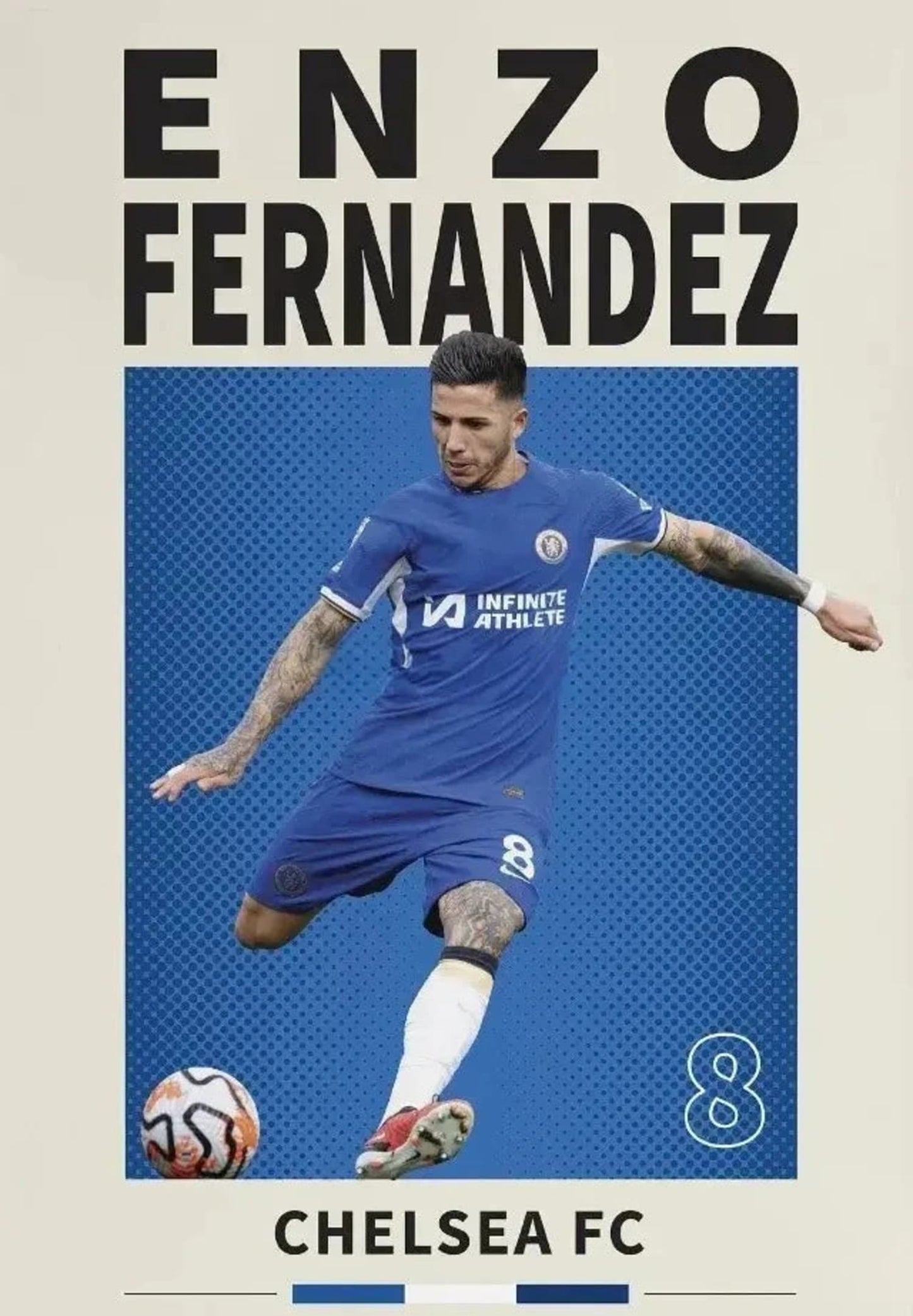 Enzo Fernandez Poster | Famous Football Player Art | Soccer Sports Wall Decor