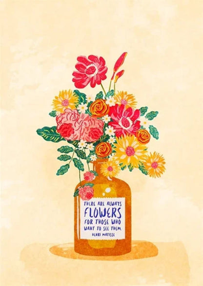 Henri Matisse Quote Poster | Floral Art Design | Inspiring Wall Decor | Home Art Print