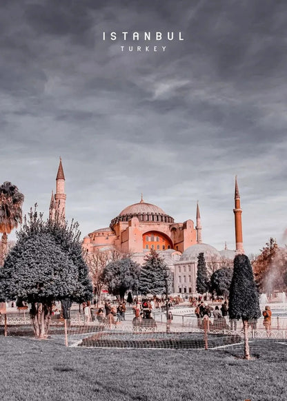 Hagia Sophia Poster | Winter Scene | Snow-Covered Icon | Istanbul | Constantinople | Turkey | Captivating Seasonal Artwork
