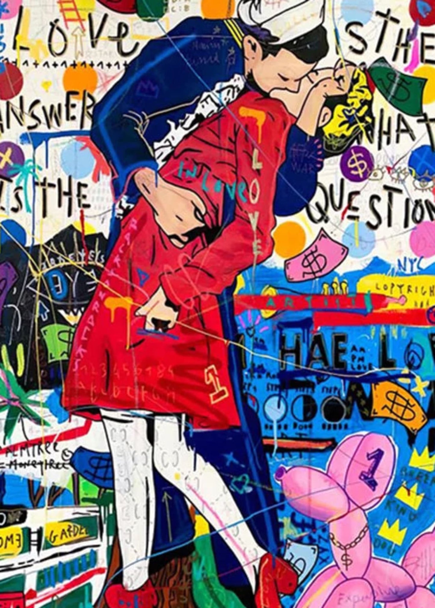 Abstract Queen Portrait Poster | Street Pop Graffiti Art | Canvas Wall Art for Living Room Decor