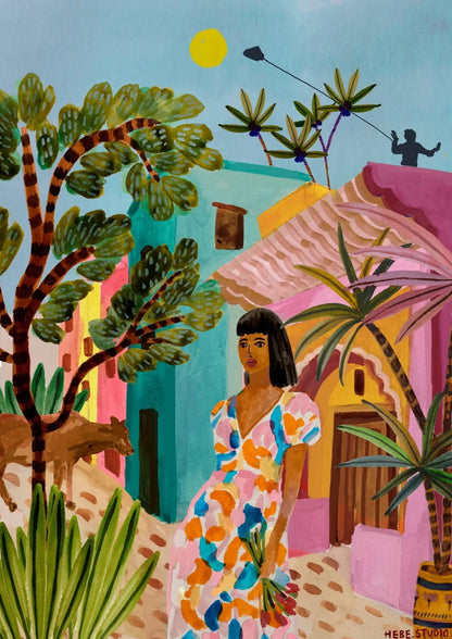 abstract india landscape poster