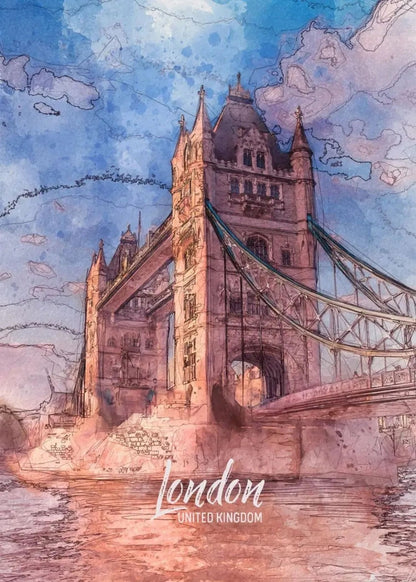 Tower Bridge | London | United Kingdom | Victorian Era Engineering | British Architectural Icons | Historical Bridges Posters