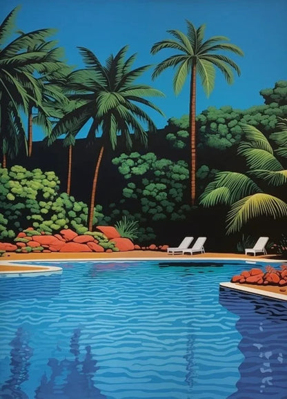 Hiroshi Nagai Poster | Vaporwave Japanese Tropical Beach City Car | Wall Art Canvas Painting Decor