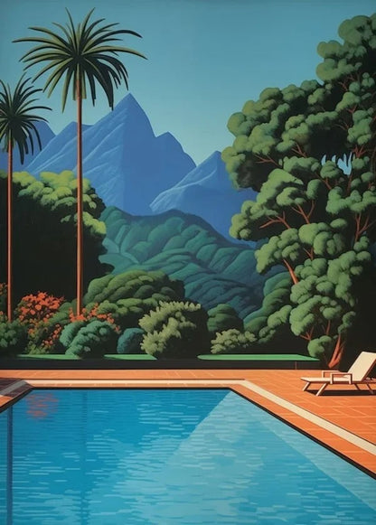 Retro Vaporwave Tropical City & Car | Hiroshi Nagai Poster | Nordic Wall Art | Japanese Beach Decor