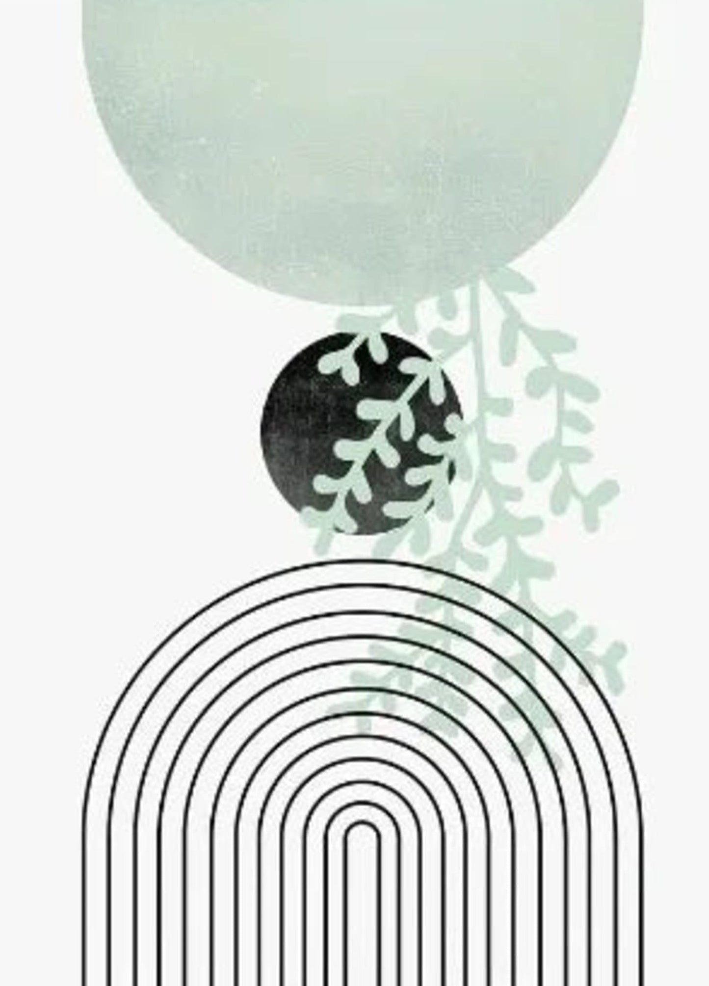 Minimalist Botanical | Serene Green Art