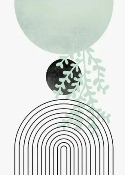 Minimalist Botanical | Serene Green Art