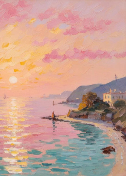 Calming Coastal Landscape Poster | Serene Beach Scene Print | Wall Art for Home Décor | Ocean & Shoreline Artwork