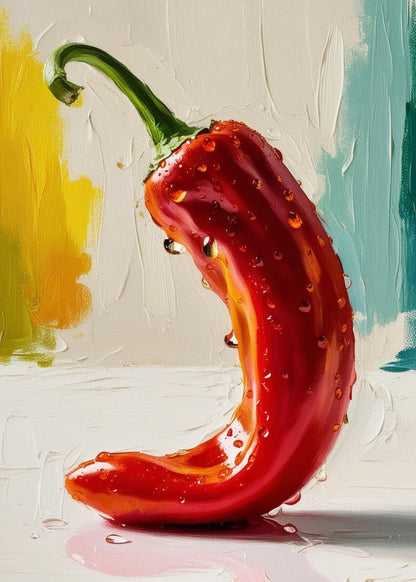 Red Hot Pepper Poster | Kitchen Wall Art | Botanical Print | Vegetable Decor | Home & Garden Artwork | Colorful Food Illustration