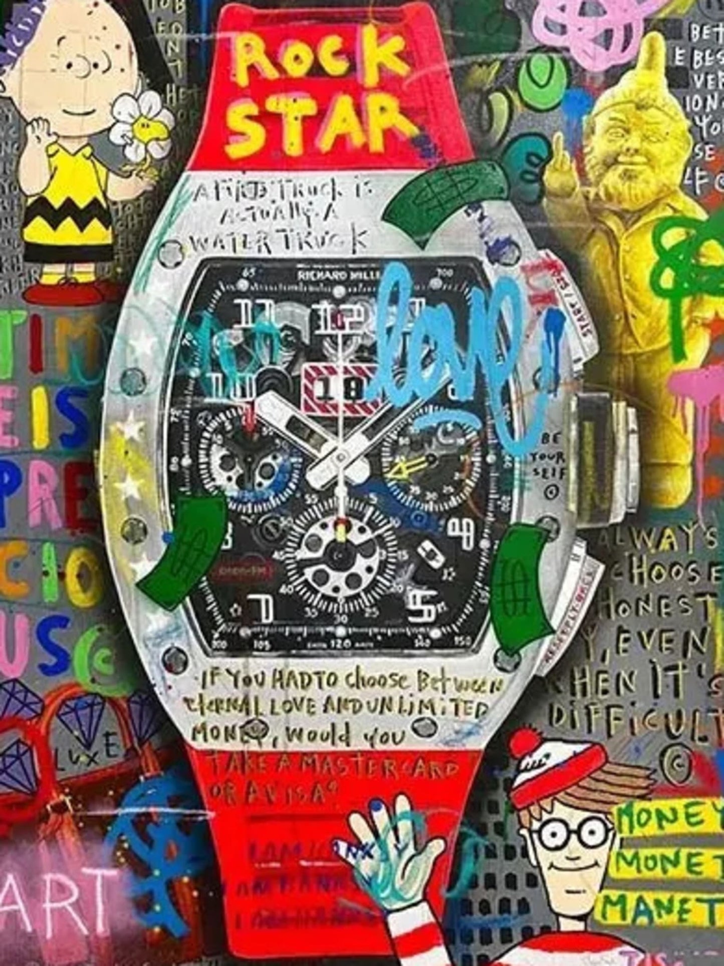 Red Graffiti Richard Mille Timepiece | Modern Urban Art