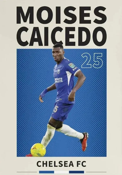 Moises Caicedo | Famous Football Players Poster | Soccer Legend Wall Art Decor