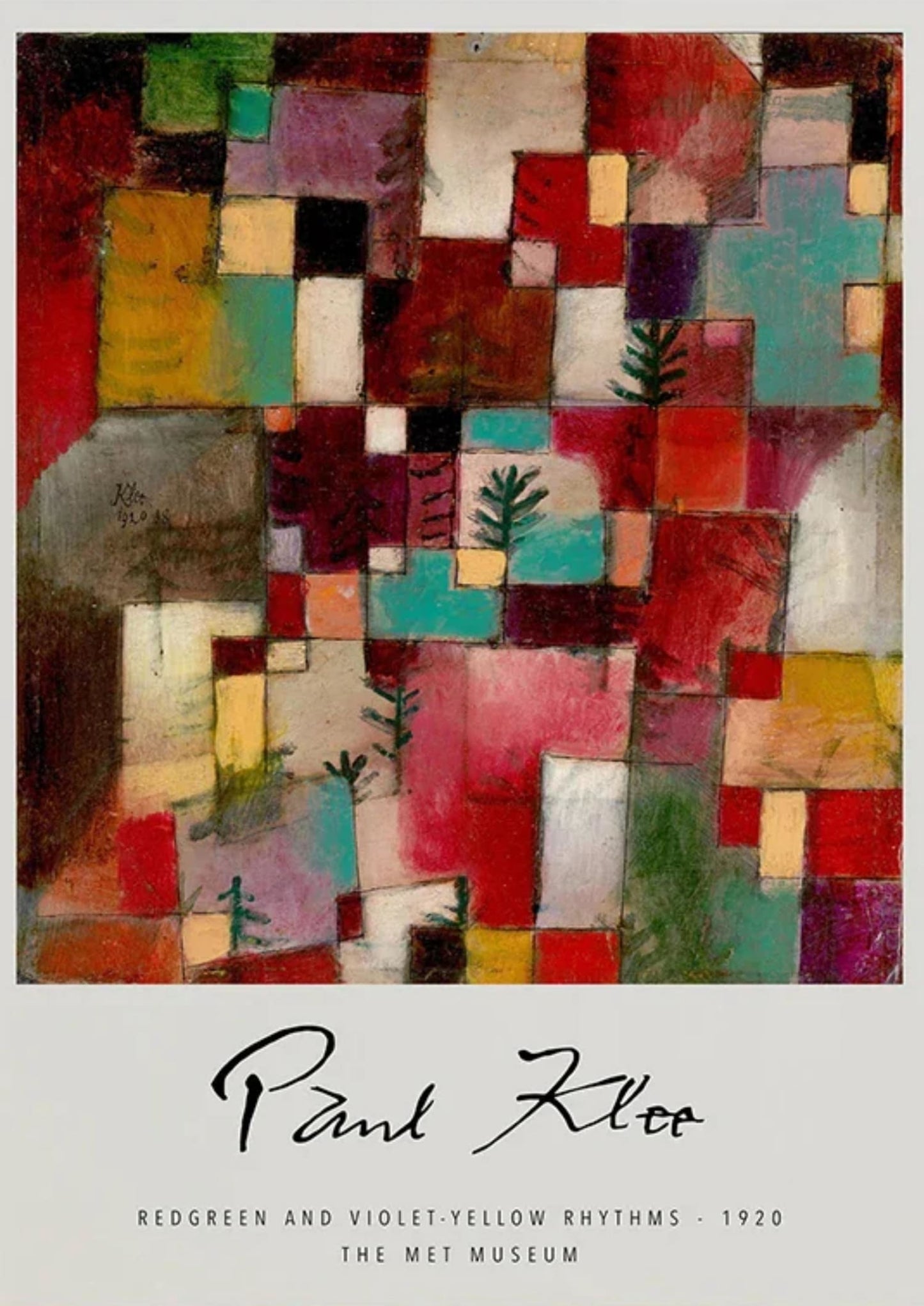 Paul Klee | Redgreen and Violet-Yellow Rhythms | Abstract Art