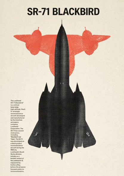 Lockheed SR-71 Blackbird | Retro Aviation Art