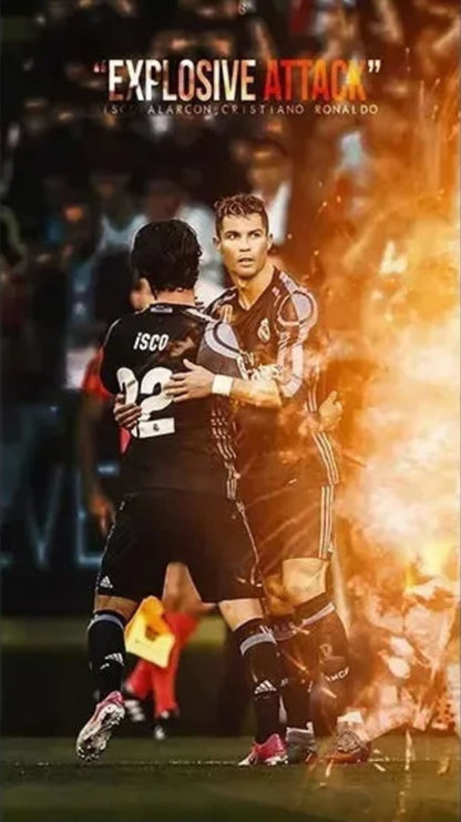Christiano Ronaldo | CR7 | Dynamic Football Legend Poster | Fire and Passion Art Print
