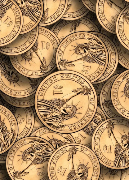 US Dollar Liberty Coin | Golden Coins Art