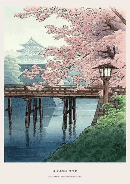 Yuhan Ito Ukiyo-e | Chateau & Cherry Blossoms