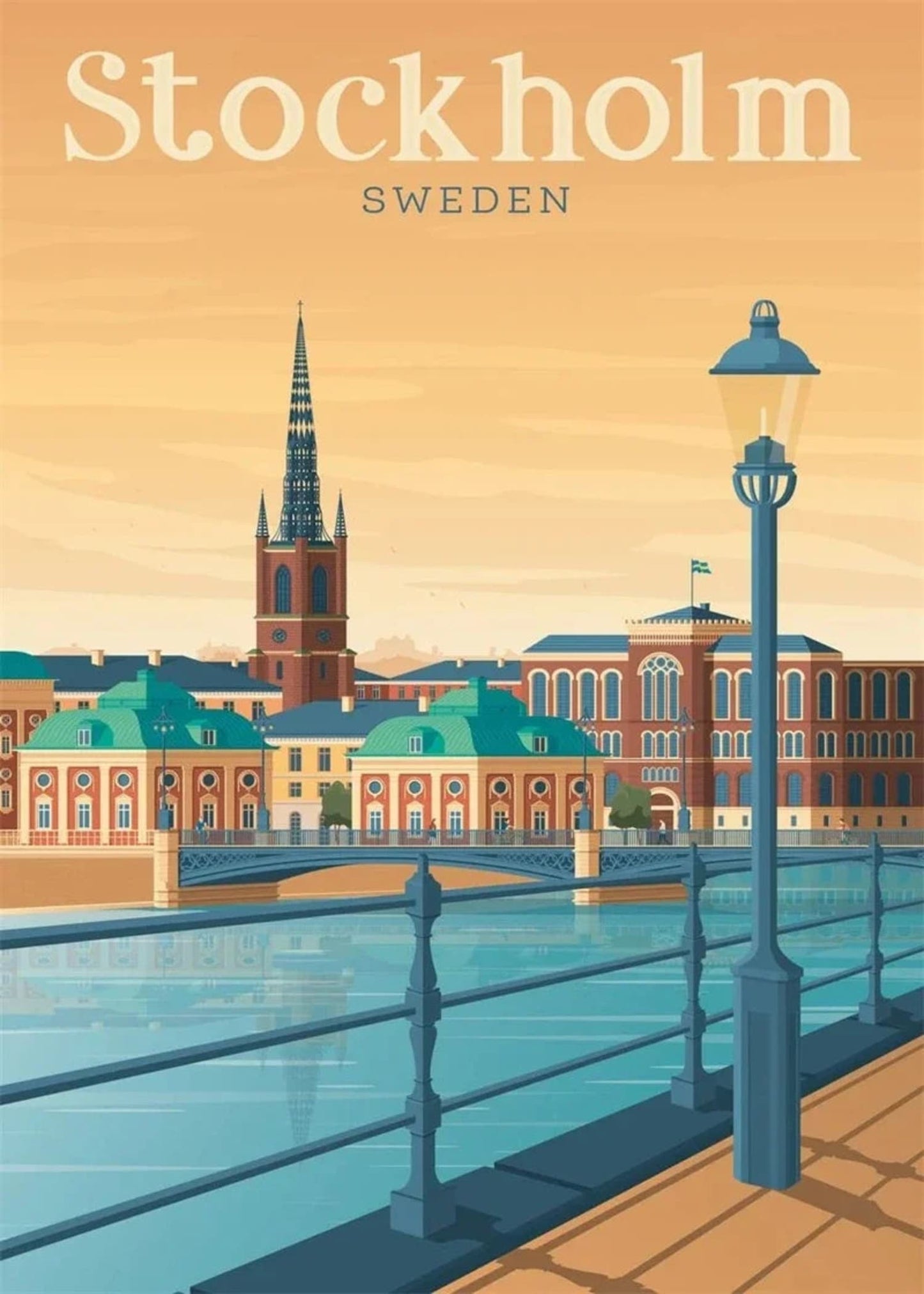 Stockholm Cityscape | Scenic Landmark Illustration
