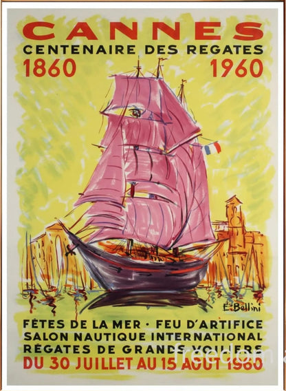 Icons of the Sea | Cannes Poster | Nautical Wall Art | Coastal Decor | Sea Life Illustration | Ocean Theme Artwork | Contemporary Print | Art for Home & Garden Decor