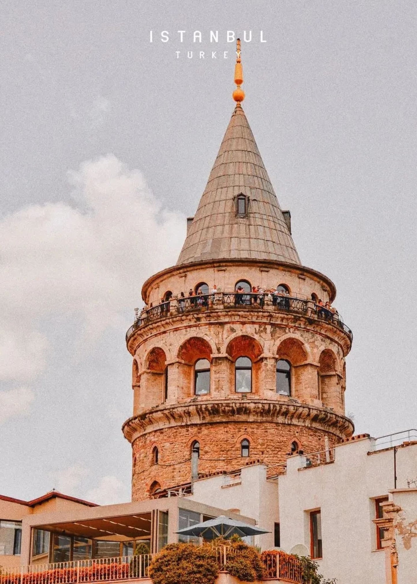 Galata Tower Poster | Istanbul Cityscape | Historic Landmark | Daytime Scene | Explore Turkish Heritage