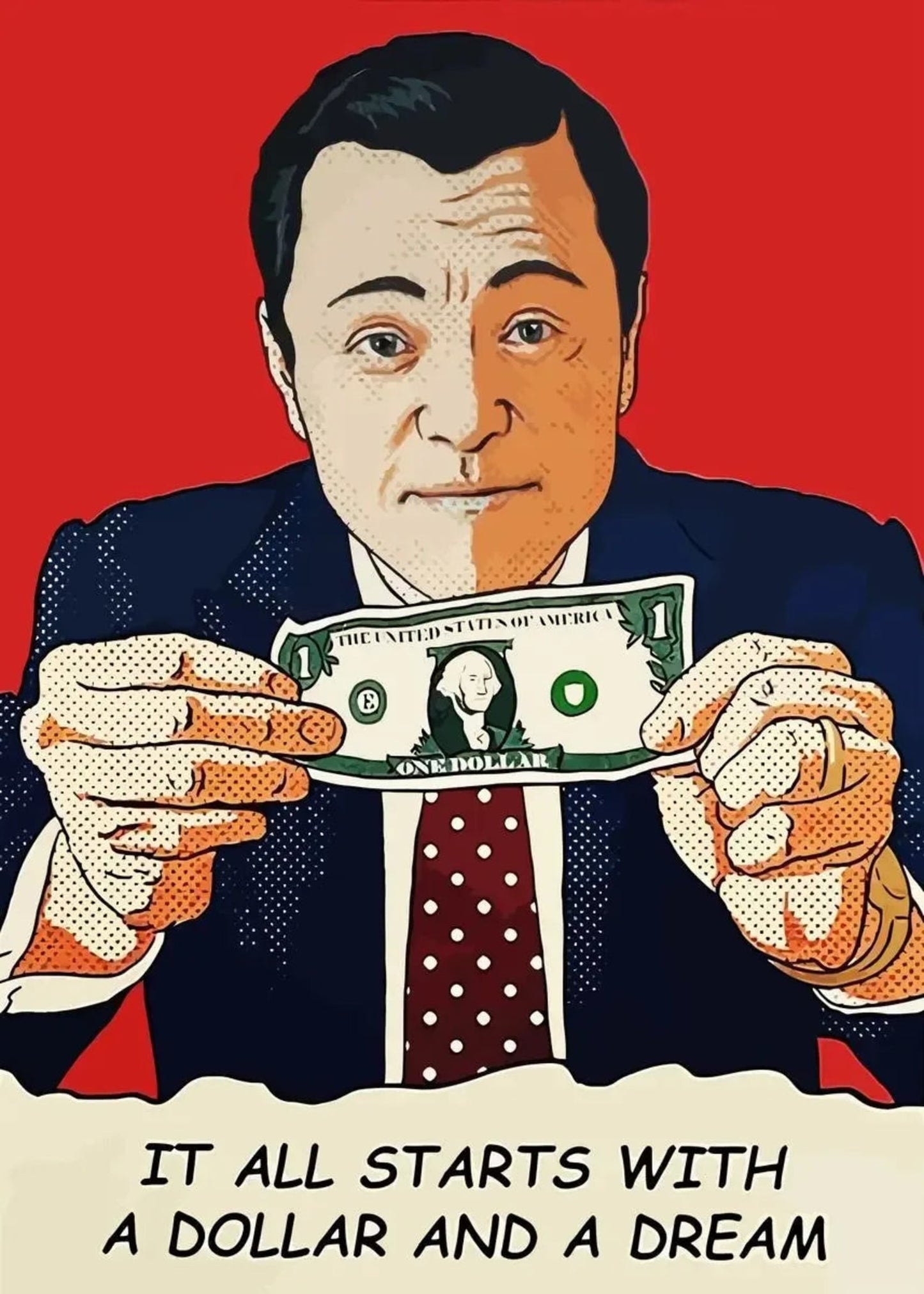 The Wolf of Wall Street Poster | Leonardo DiCaprio Canvas | Classic Movie Art | Living Room Decor | Home Wall Prints