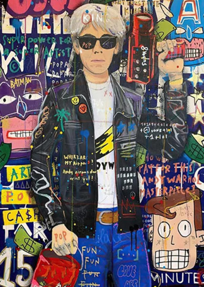 Abstract Street Art | Graffiti Canvas Poster | Queen of England Portrait Wall Art for Living Room Decor