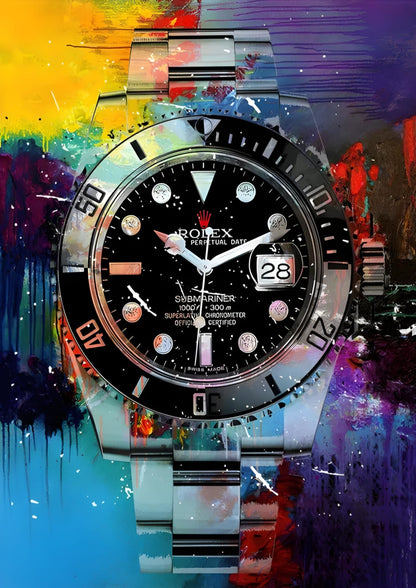 Rolex Submariner | Black Graffiti Art
